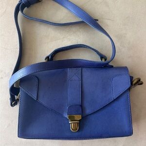 Madewell Blue Leather Crossbody / Shoulder Bag